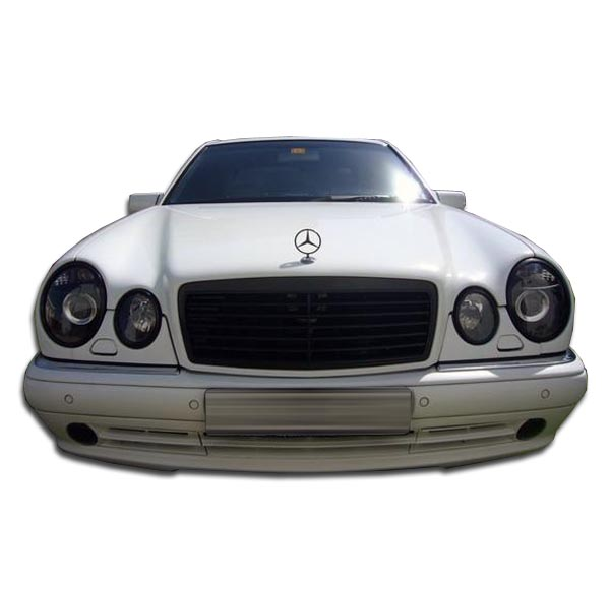 Modify your Mercedes-Benz E-Class 1996 with our Exterior/Front Bumpers or Lips - Front view of the vehicle looking straight ahead