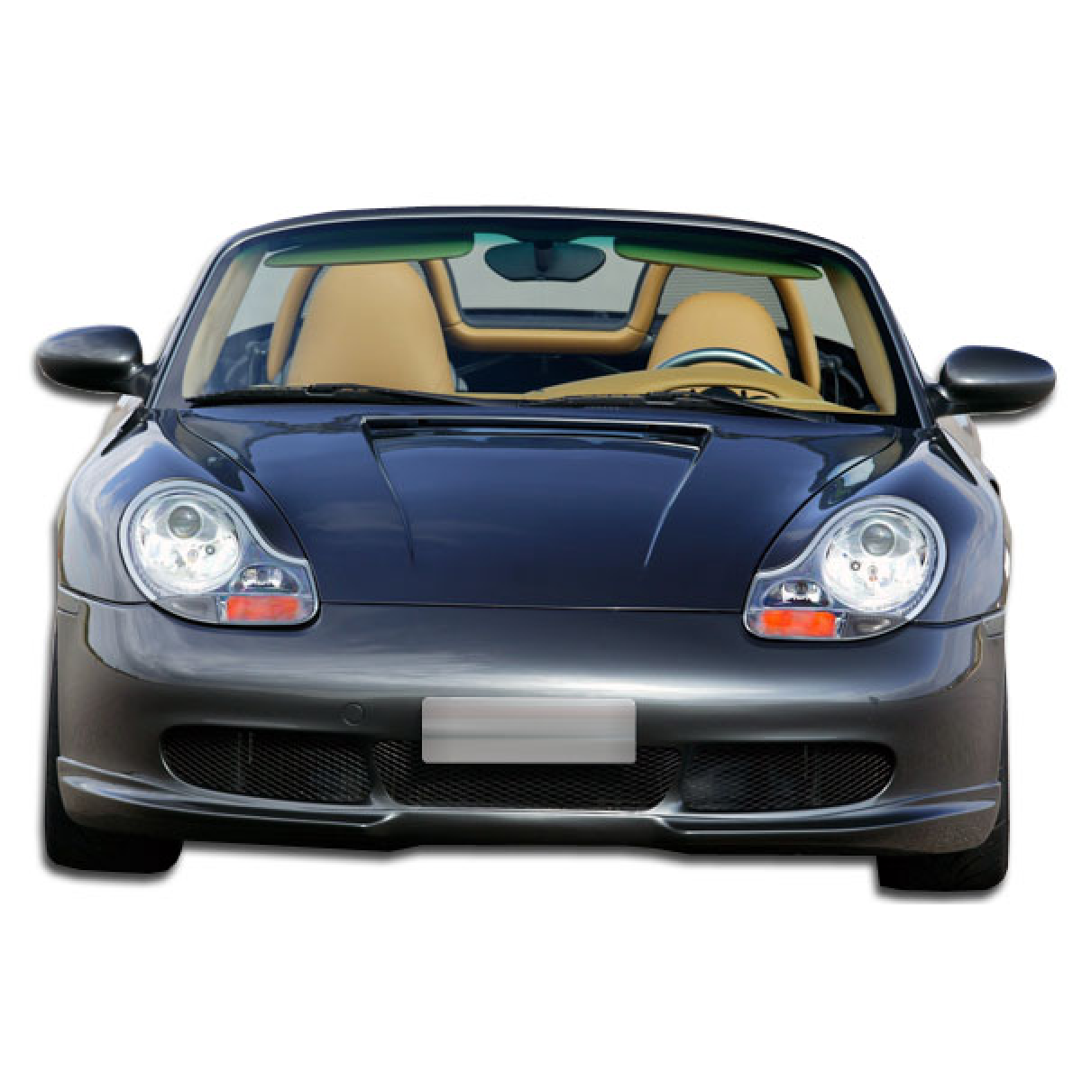 Modify your Porsche Boxster 1997 with our Exterior/Complete Body Kits - Front view of a car with a slight downward angle