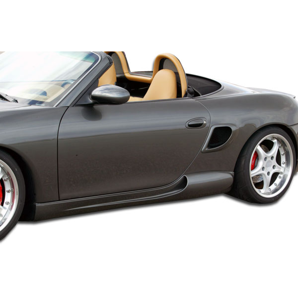 Modify your Porsche Boxster 1997 with our Exterior/Complete Body Kits - Image shows side view from low angle perspective