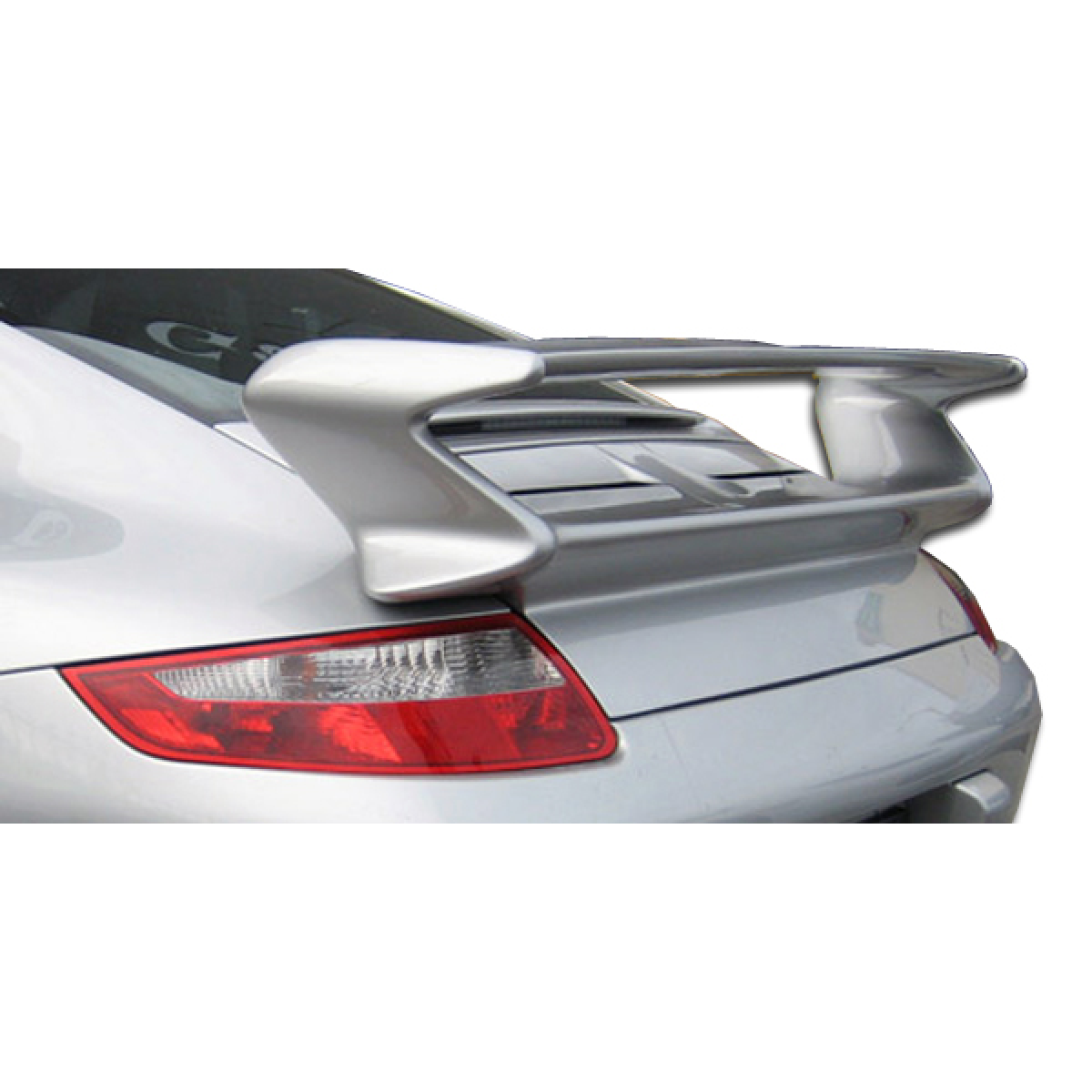 Modify your Porsche 911 2005 with our Exterior/Complete Body Kits - Rear angle showcasing wing on Porsche 911