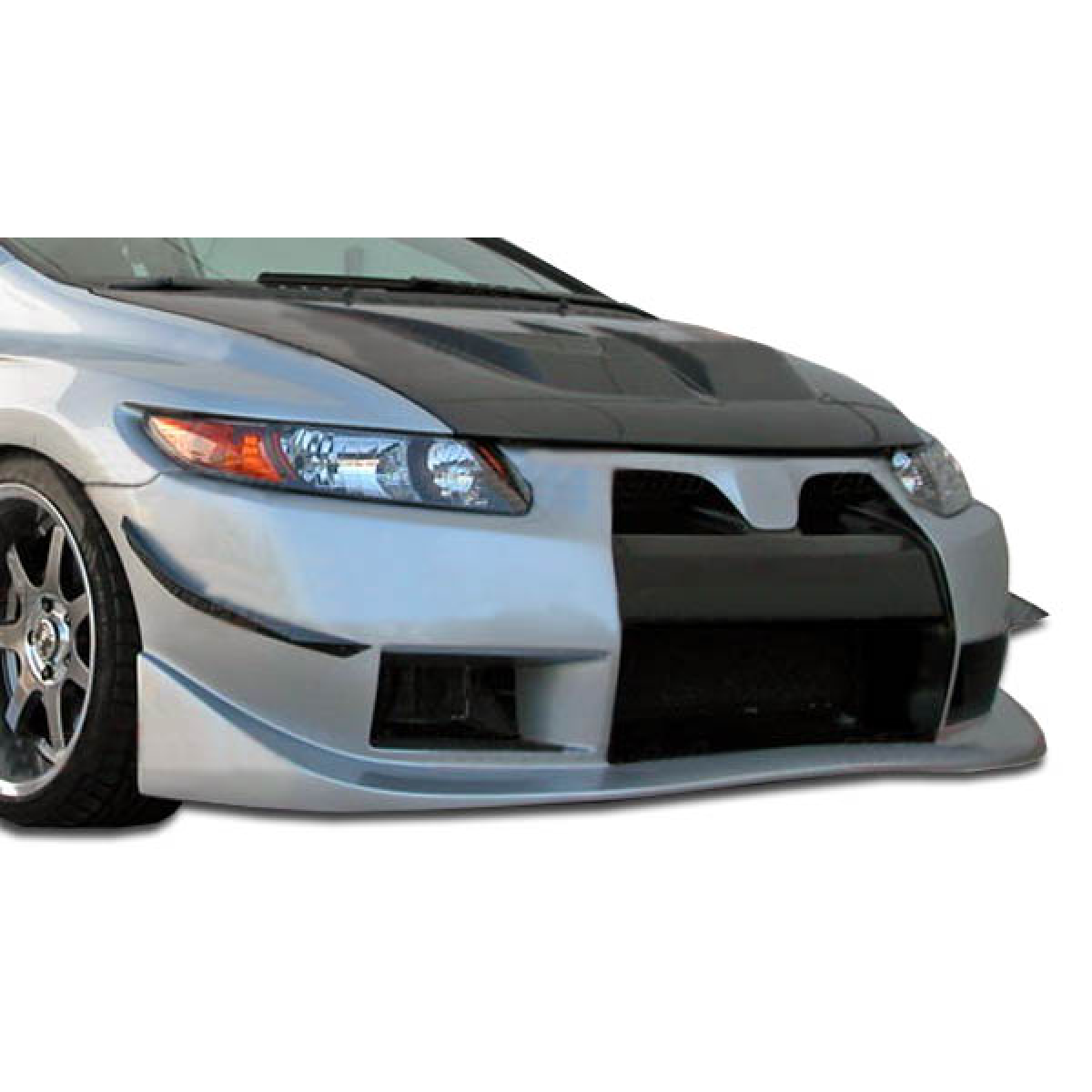 Modify your Honda Civic 2006 with our Exterior/Complete Body Kits - Front angle view of bumper part for Honda Civic