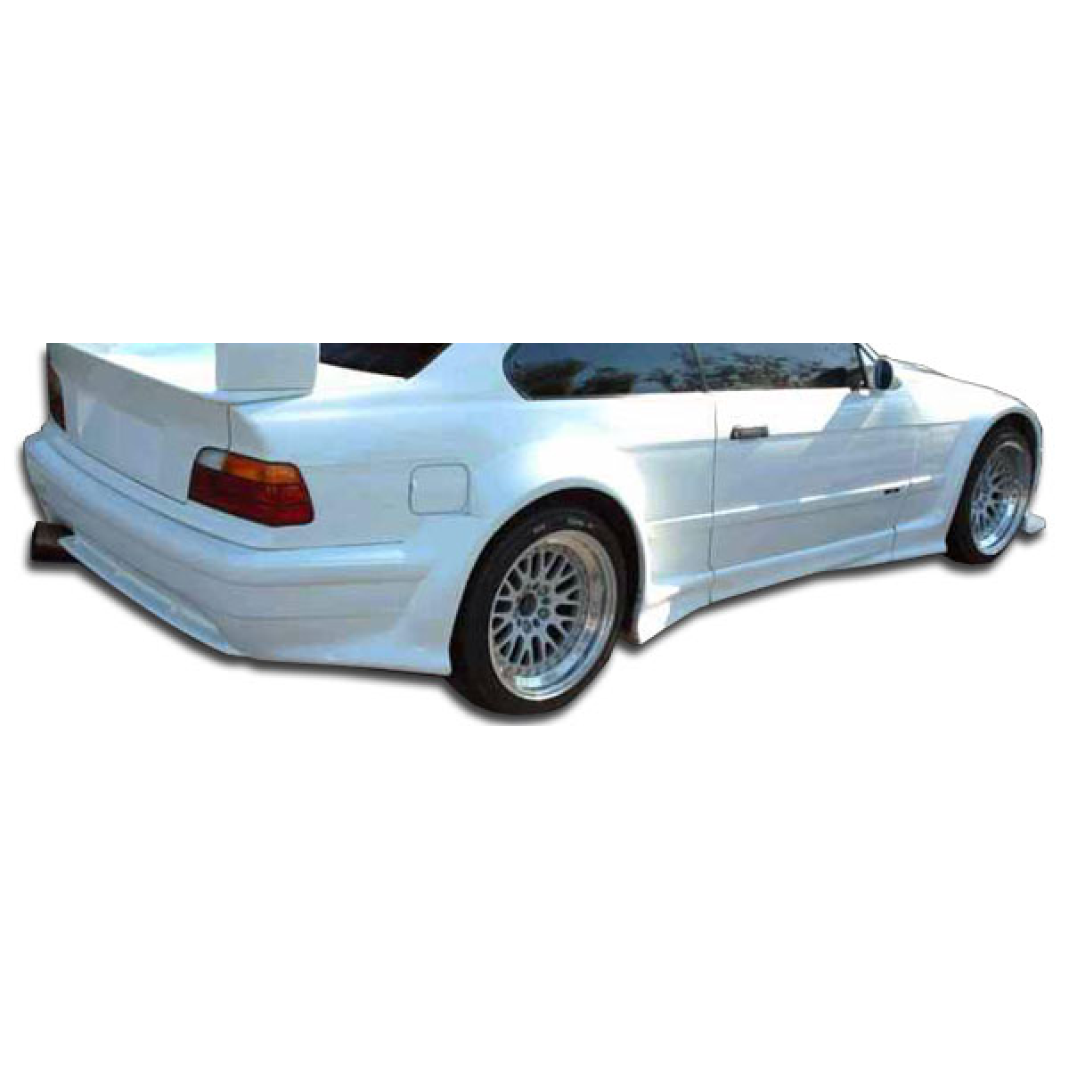 Modify your BMW 3-Series 1992 with our Exterior/Rear Bumpers or Lips - Rear angle of vehicle showing rear bumper style