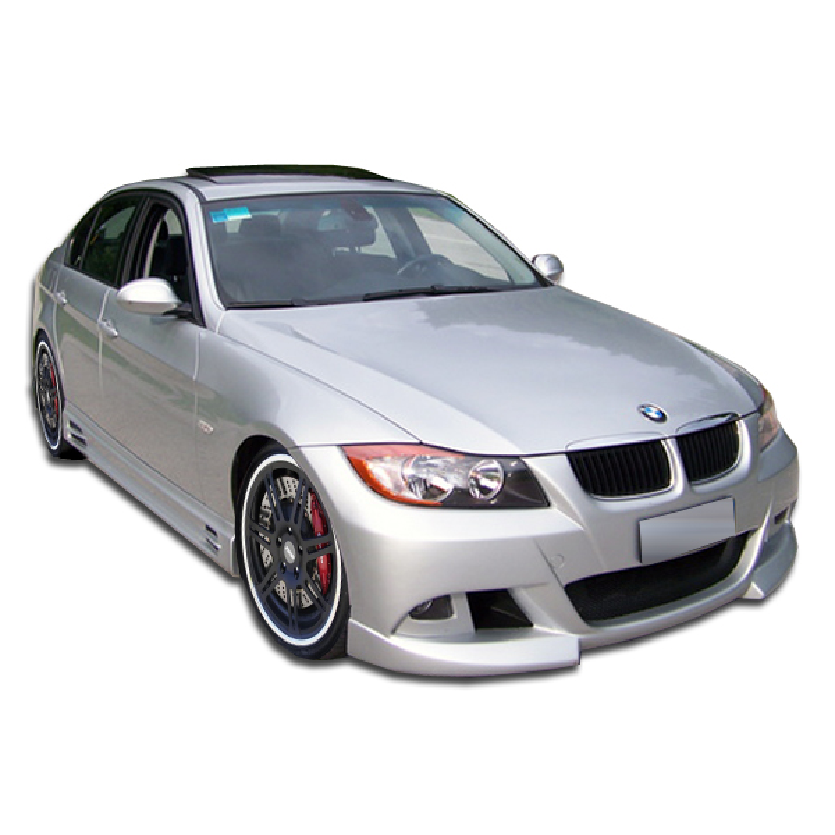 Modify your BMW 3-Series 2006 with our Exterior/Front Bumpers or Lips - Front angle view of the car with modifications