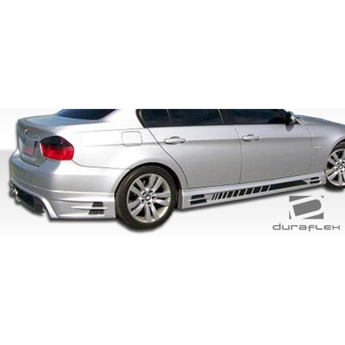 Modify your BMW 3-Series 2006 with our Exterior/Side Skirts - Side view at a slight angle from the rear