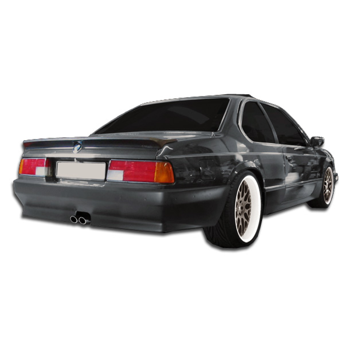 Modify your BMW 6-Series 1976 with our Exterior/Side Skirts - Rear angle view of BMW 6 Series E24