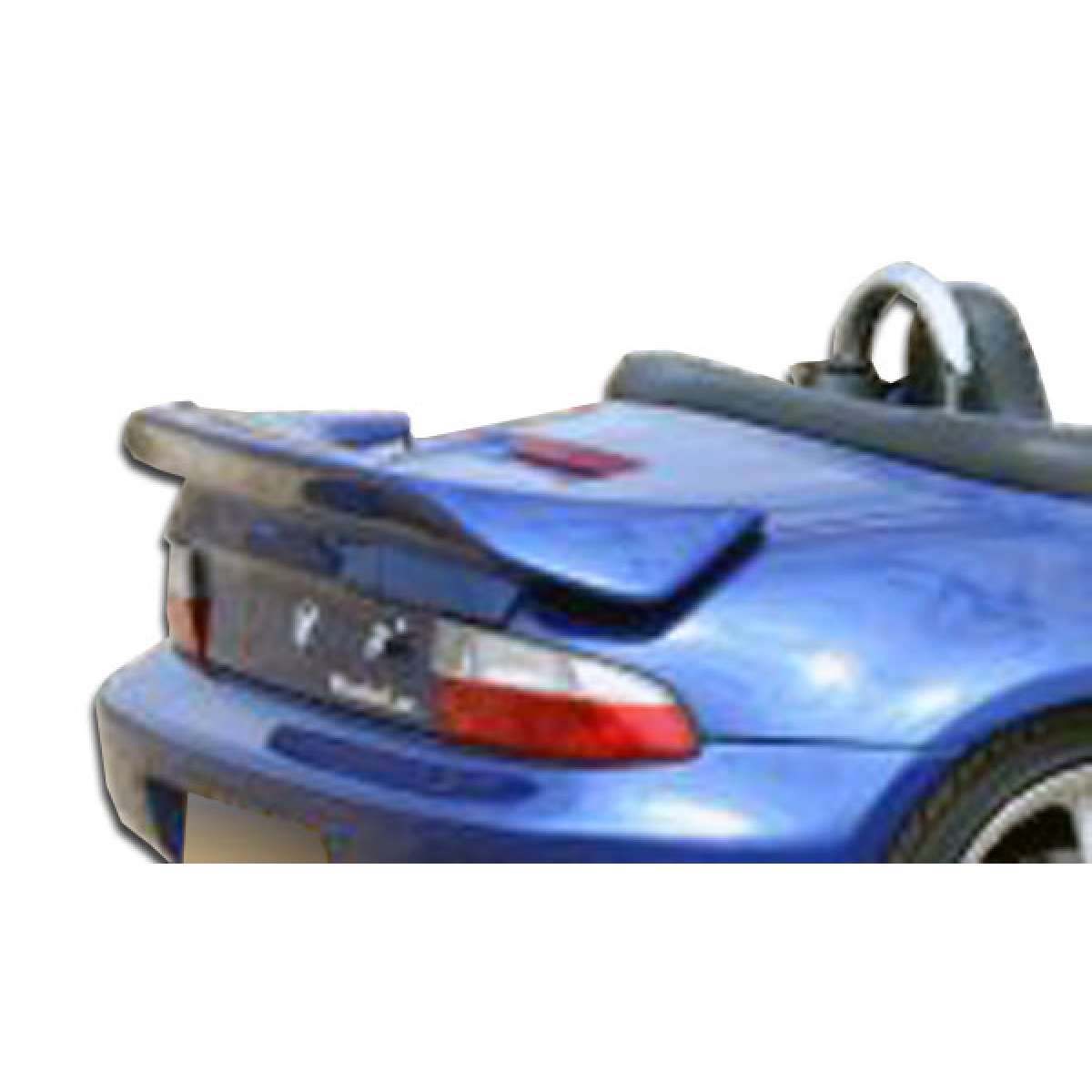 Modify your BMW Z3 1996 with our Exterior/Wings - Rear angle of a blue BMW Z3 spoiler