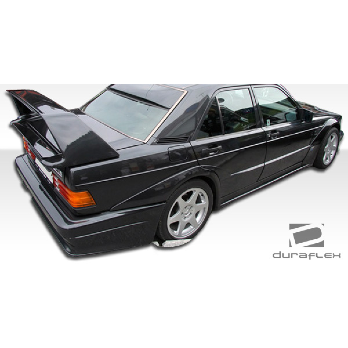 Modify your Mercedes-Benz 190 1984 with our Exterior/Complete Body Kits - Angle shows the rear three quarter view of the car