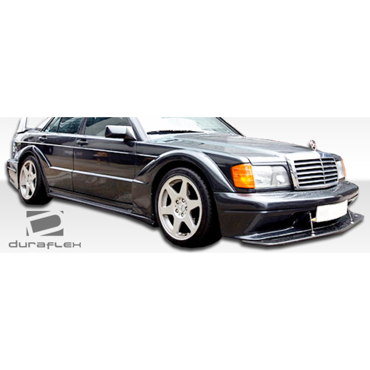 Modify your Mercedes-Benz 190 1984 with our Exterior/Complete Body Kits - Side angle view of vehicle part with sleek design