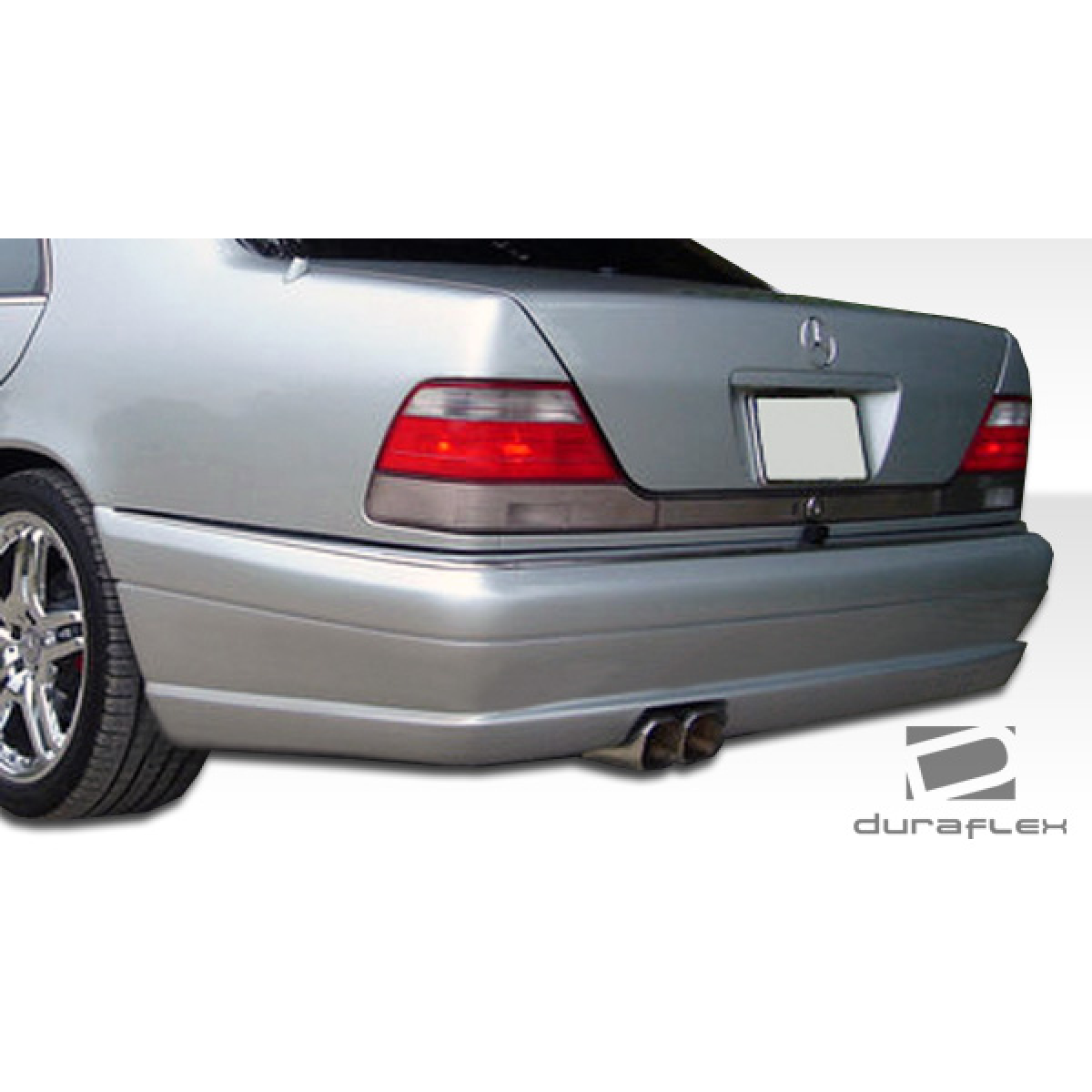 Modify your Mercedes-Benz S-Class 1992 with our Exterior/Complete Body Kits - Rear view angle of vehicle with aftermarket bumper