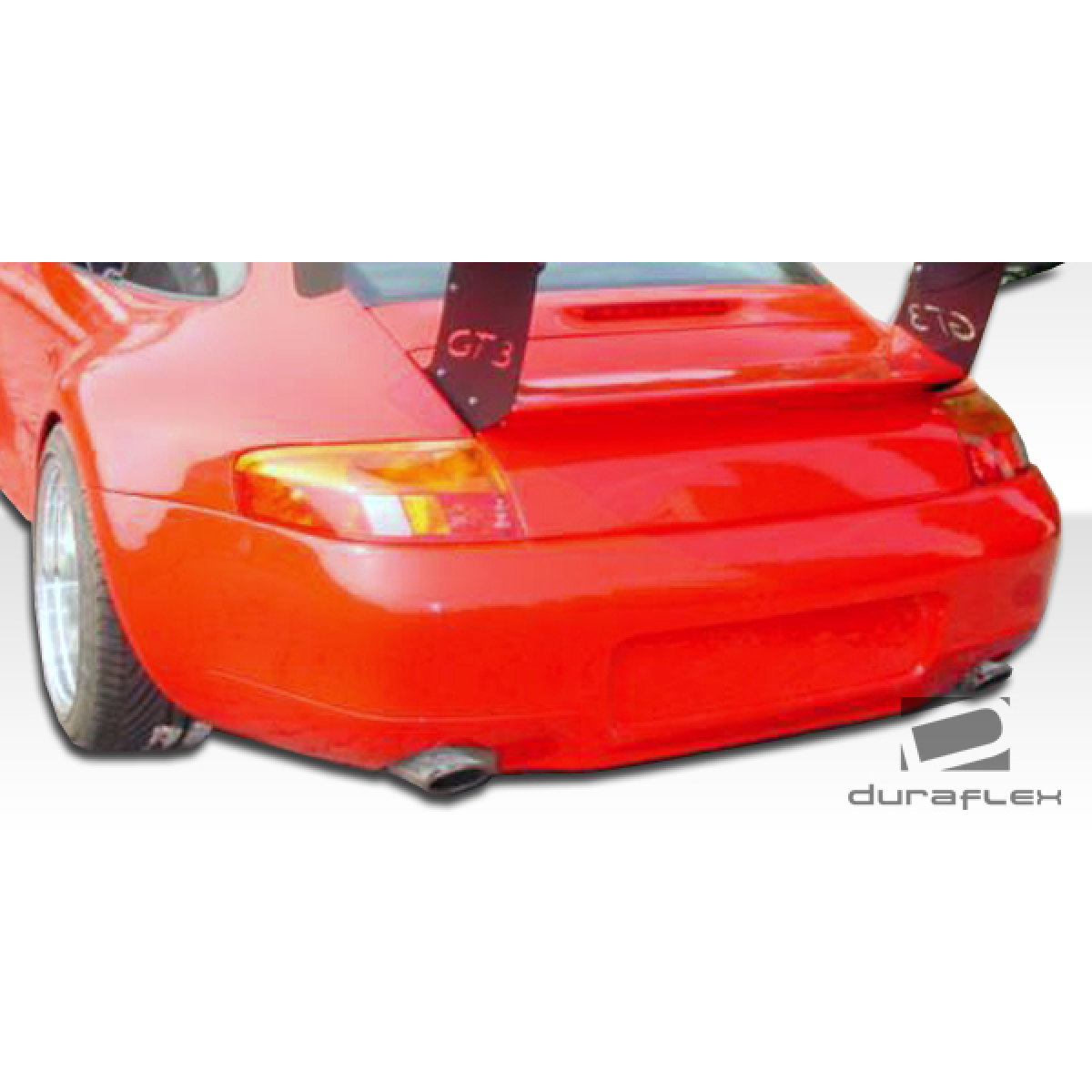 Modify your Porsche 911 1999 with our Exterior/Rear Bumpers or Lips - Image shows rear view at a slight angle