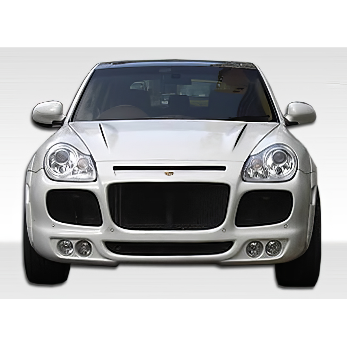 Modify your Porsche Cayenne 2003 with our Exterior/Front Bumpers or Lips - Front view showing the vehicle face on