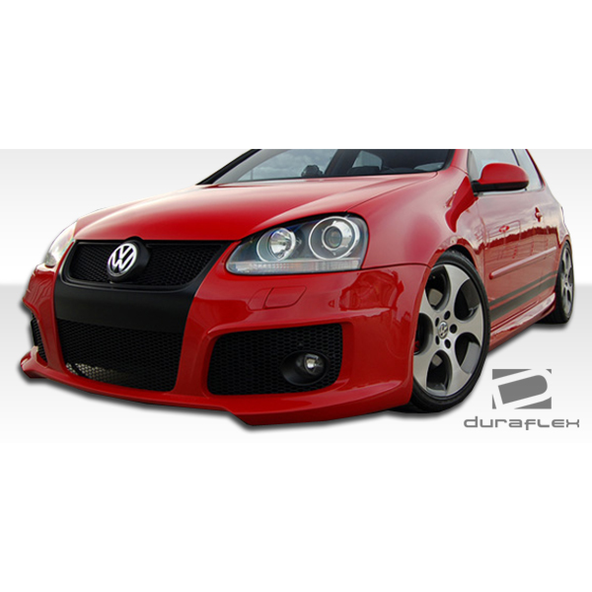 Modify your Volkswagen Golf 2006 with our Exterior/Front Bumpers or Lips - Front angle of a red Volkswagen Golf