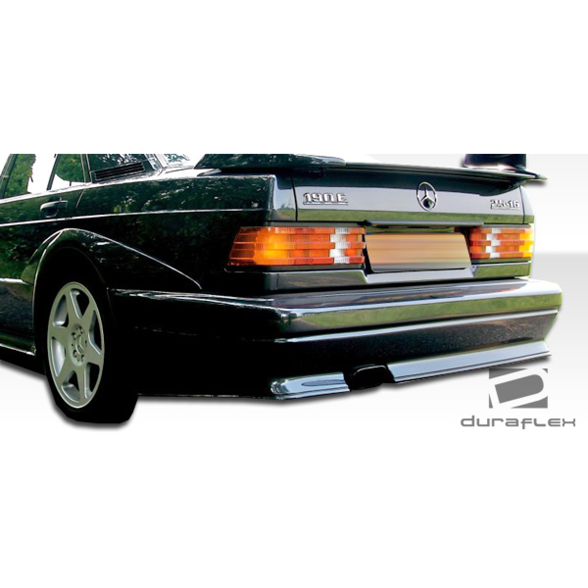 Modify your Mercedes-Benz 190 1984 with our Exterior/Complete Body Kits - Rear three quarter view of the vehicle