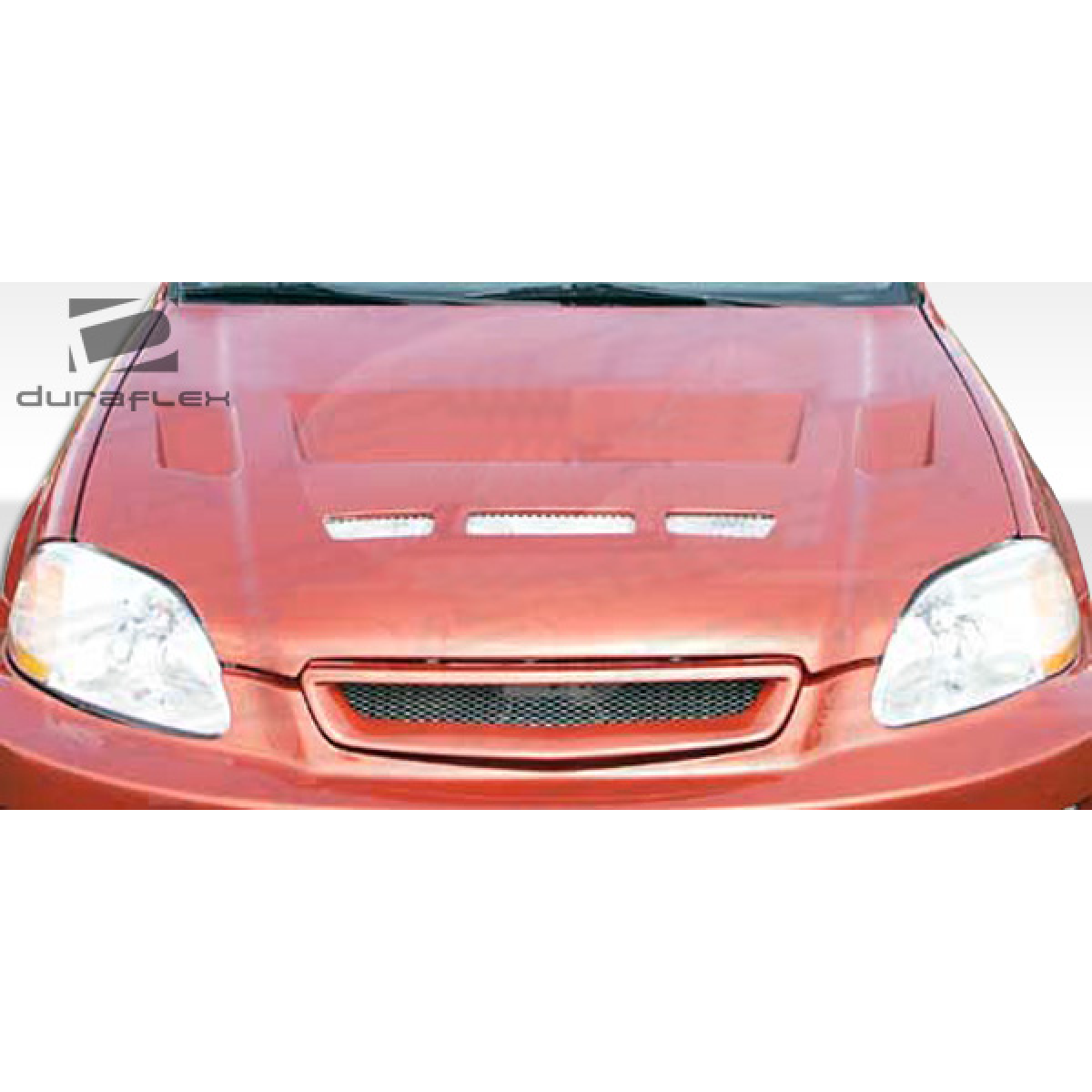 Modify your Honda Civic 1996 with our Exterior/Hoods - Front angle view of the hood part