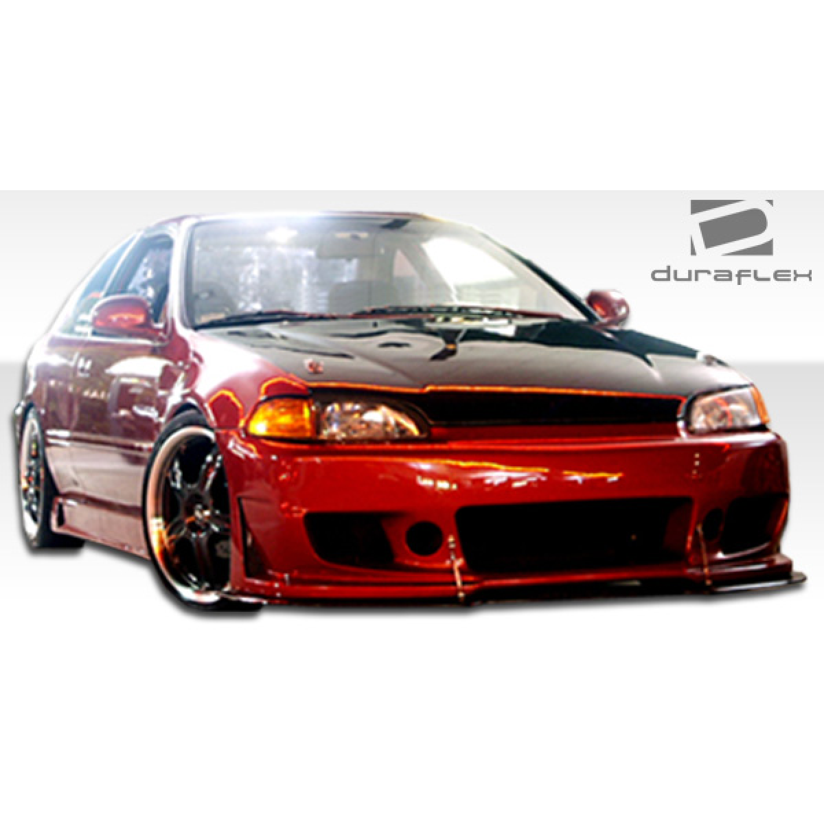 Modify your Honda Civic 1992 with our Exterior/Side Skirts - Front three quarter angle view of the vehicle