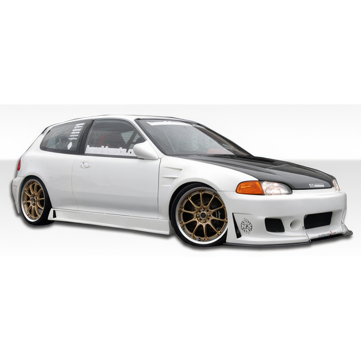 Modify your Honda Civic 1992 with our Exterior/Side Skirts - Angle from the side showing the exterior profile