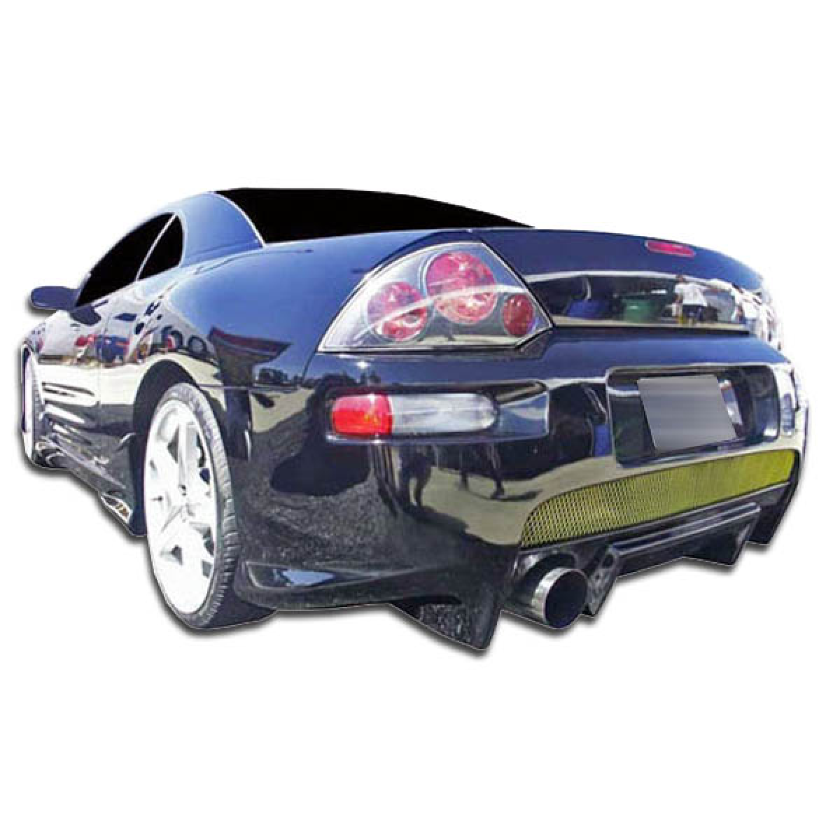 Modify your Mitsubishi Eclipse 2000 with our Exterior/Rear Bumpers or Lips - Viewed from a low rear angle