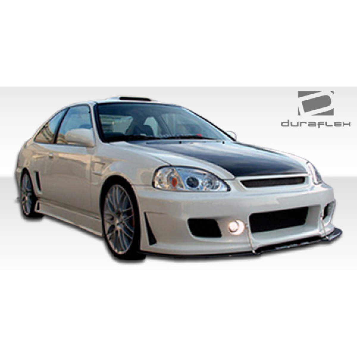 Modify your Honda Civic 1999 with our Exterior/Complete Body Kits - Front three quarter angle view of car