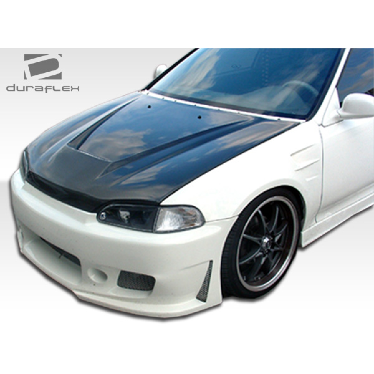 Modify your Honda Civic 1992 with our Exterior/Complete Body Kits - Front angle view of car body kit