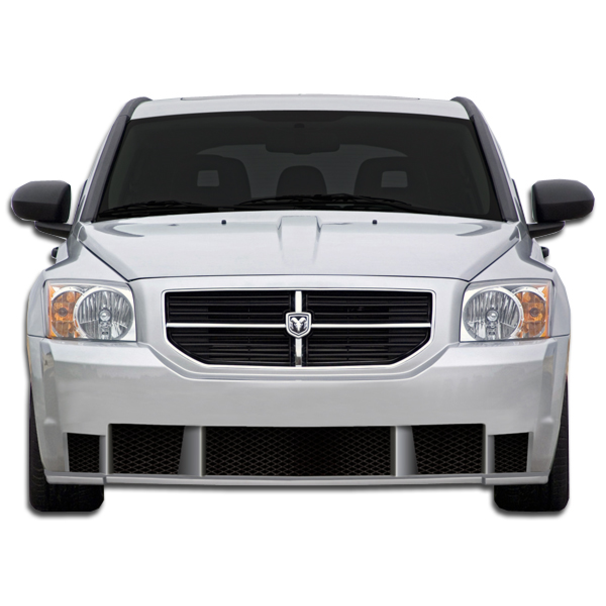 Modify your Dodge Caliber 2007 with our Exterior/Front Bumpers - Front view of a vehicle part