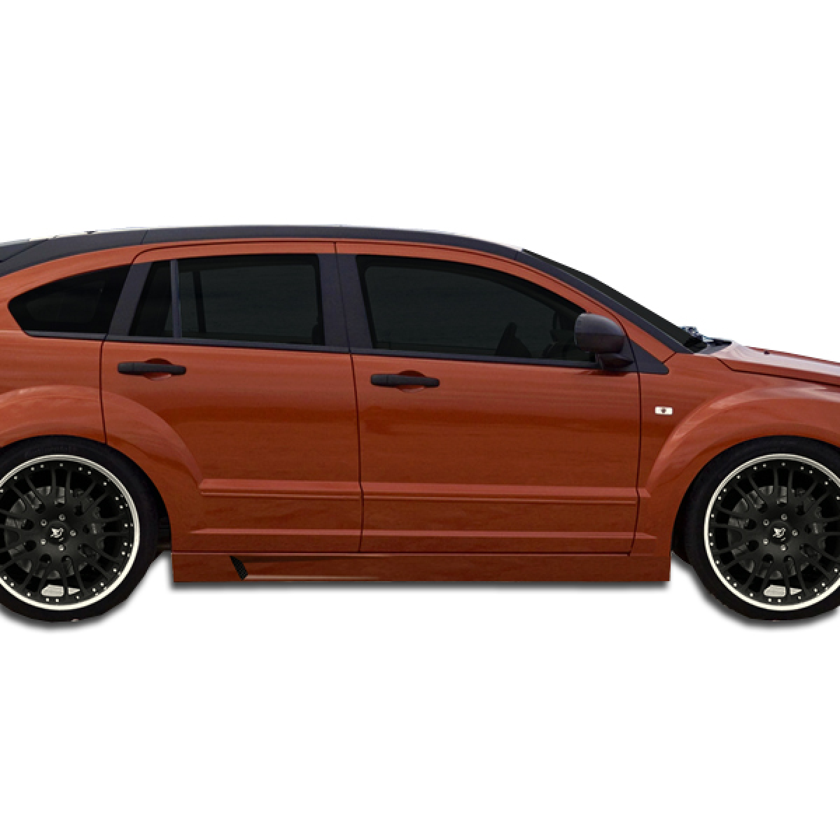 Modify your Dodge Caliber 2007 with our Exterior/Side Skirts - Side view of vehicle at a lateral angle