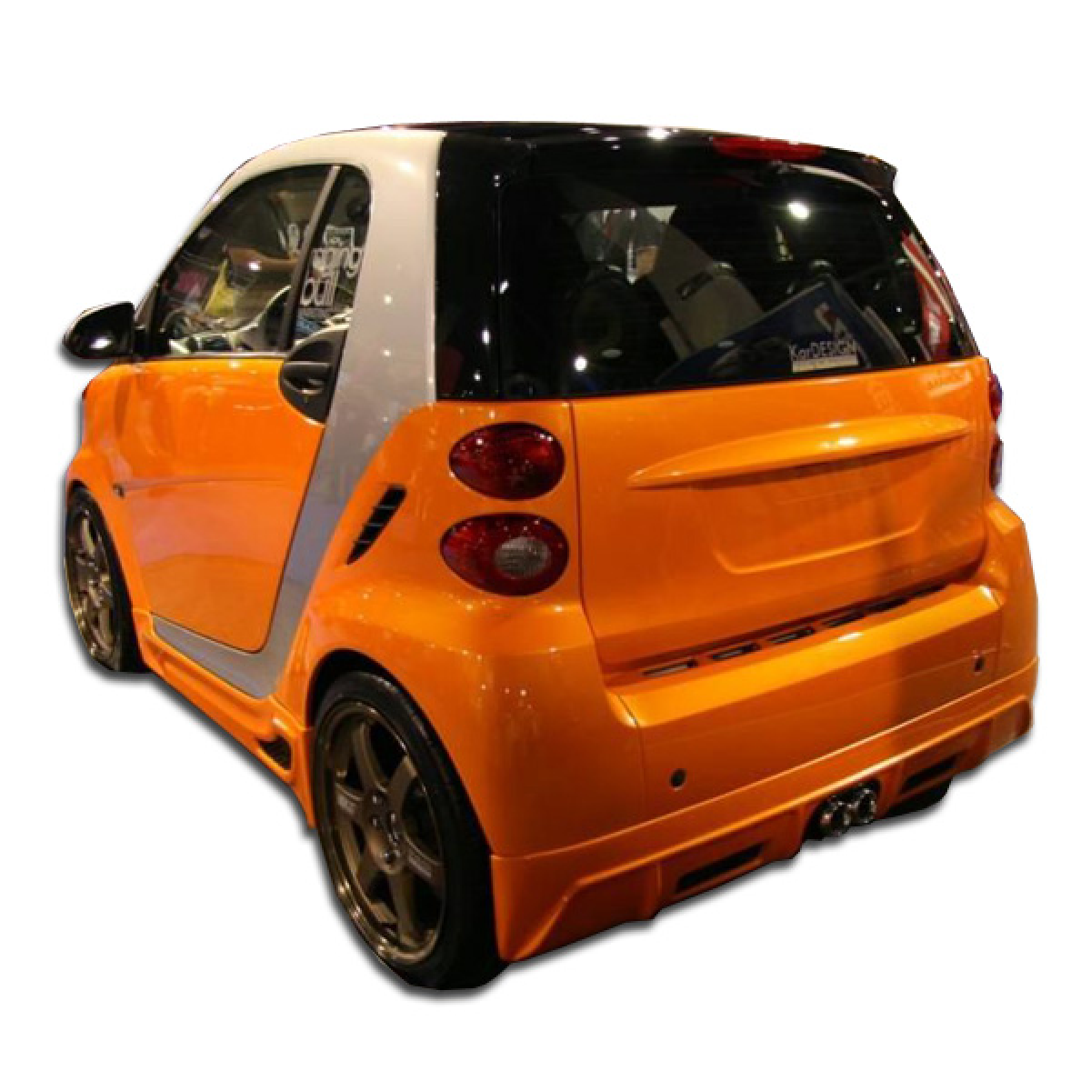 Modify your Smart fortwo 2008 with our Exterior/Rear Bumpers or Lips - Rear three quarter angle of the vehicle