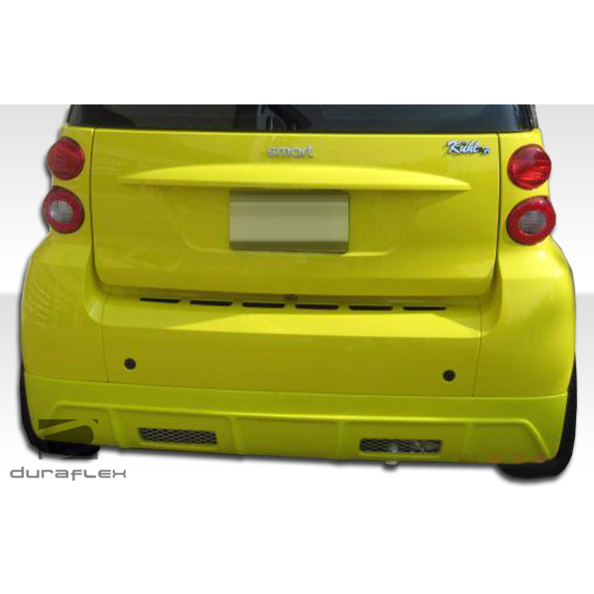 Modify your Smart fortwo 2008 with our Exterior/Rear Bumpers or Lips - Rear view of vehicle showing rear bumper angle