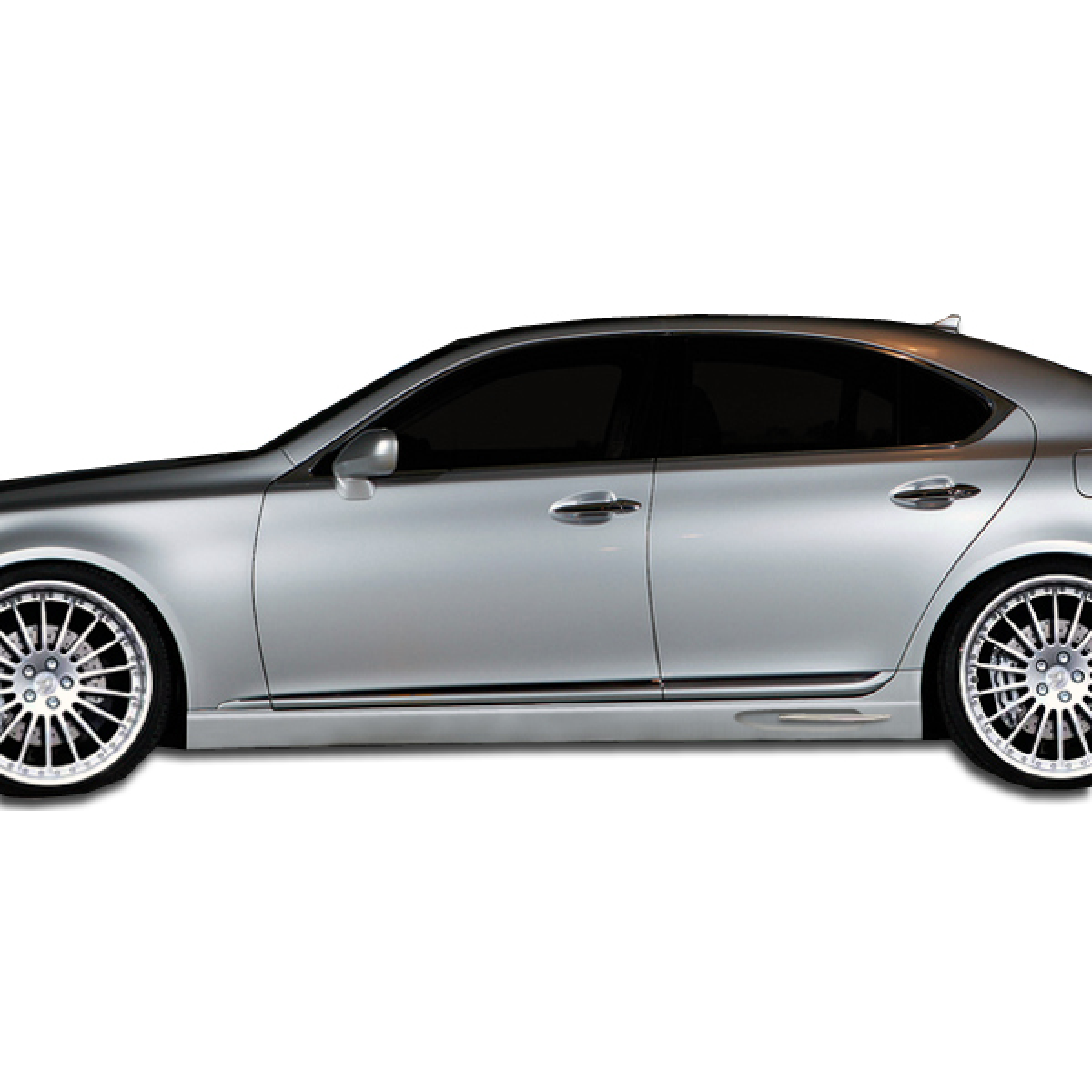 Modify your Lexus LS460 2007 with our Exterior/Side Skirts - Side view of the vehicle at a straight angle