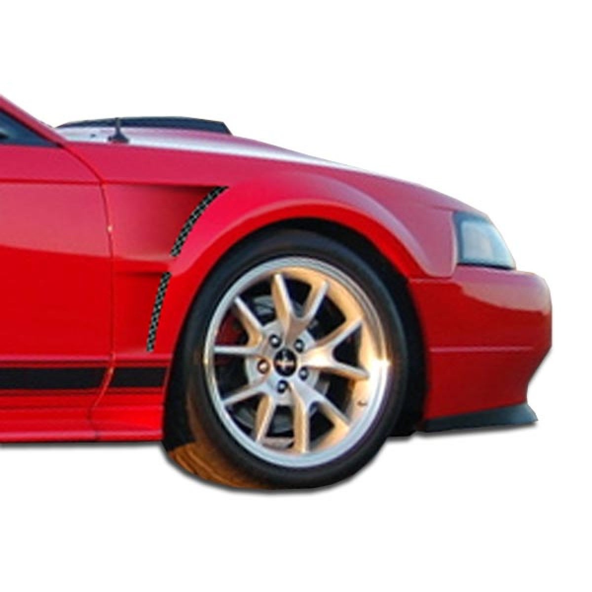 Modify your Ford Mustang 1999 with our Exterior/Fenders - Image shows right front fender angled from side