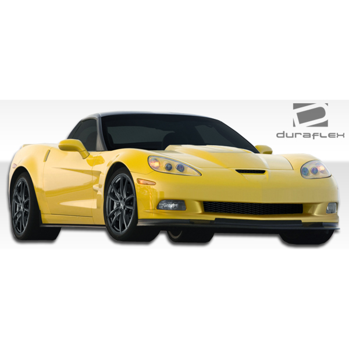 Modify your Chevrolet Corvette 2005 with our Exterior/Front Bumpers or Lips - Front angle view of yellow Chevrolet Corvette C6