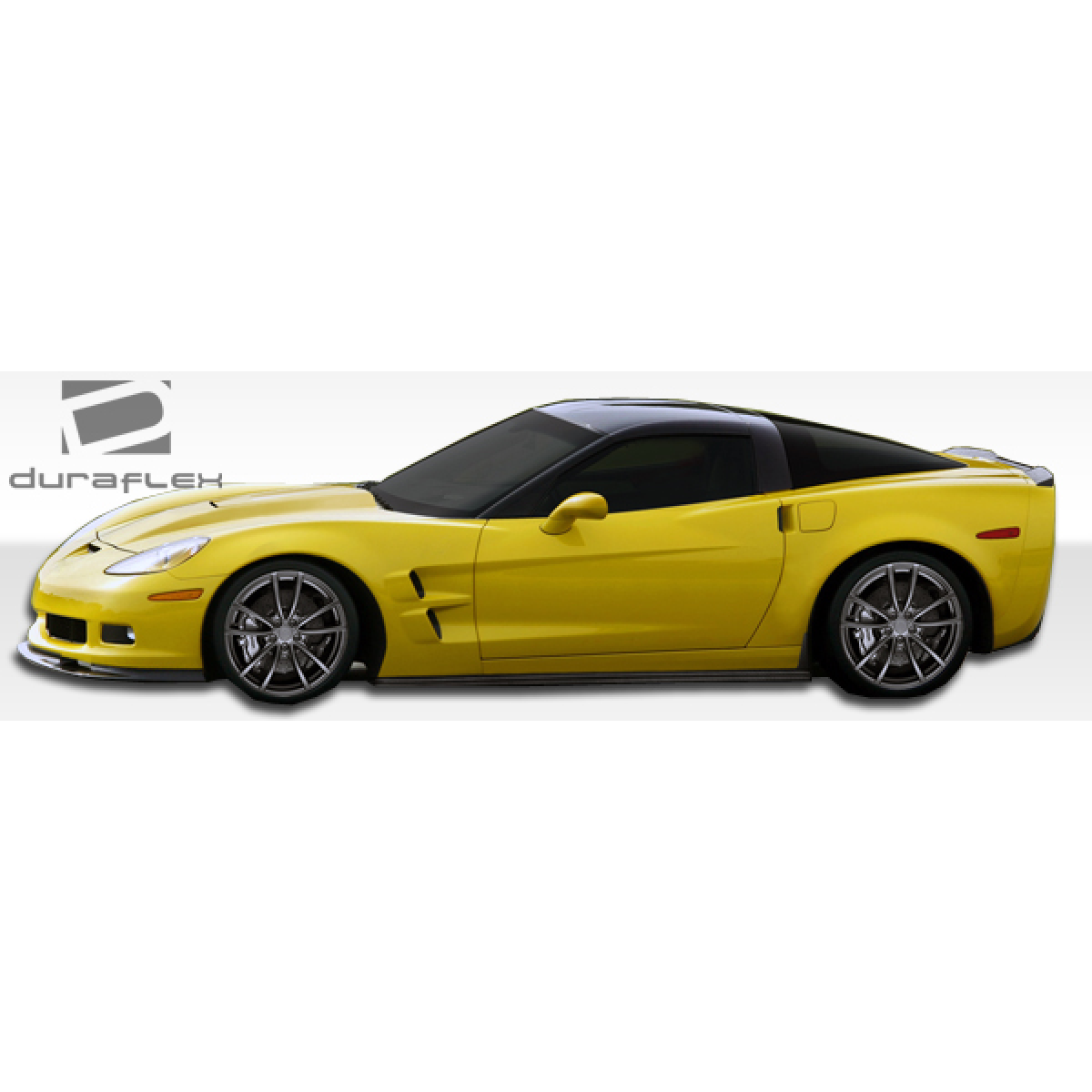 Modify your Chevrolet Corvette 2005 with our Exterior/Front Bumpers or Lips - Side angle view of a yellow Chevrolet Corvette