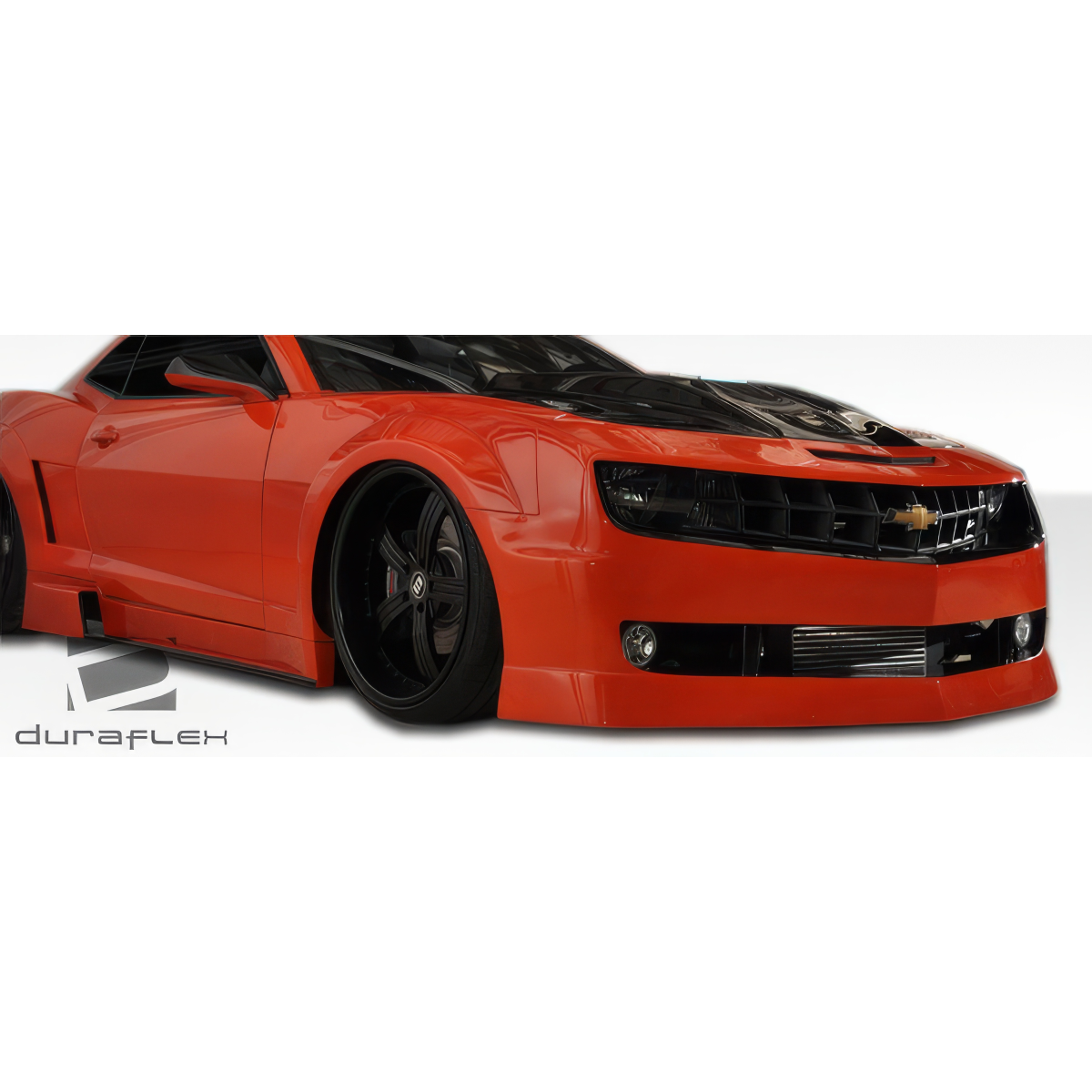 Modify your Chevrolet Camaro 2010 with our Exterior/Front Bumpers or Lips - Front angle view of the car and bumper part