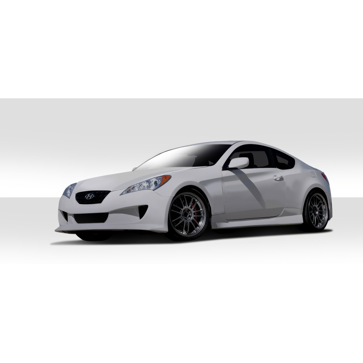 Modify your Genesis G70 2010 with our Exterior/Complete Body Kits - Front three quarter angle view of a white car