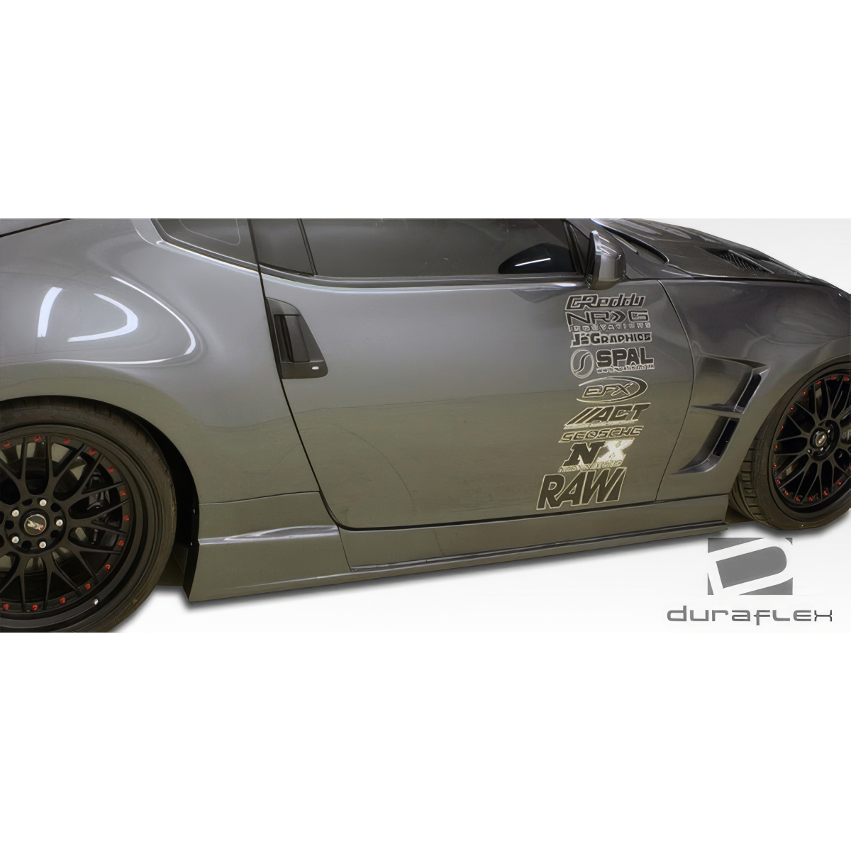 Modify your Nissan 370Z 2009 with our Exterior/Side Skirts - Side view angle of the Nissan 370Z part