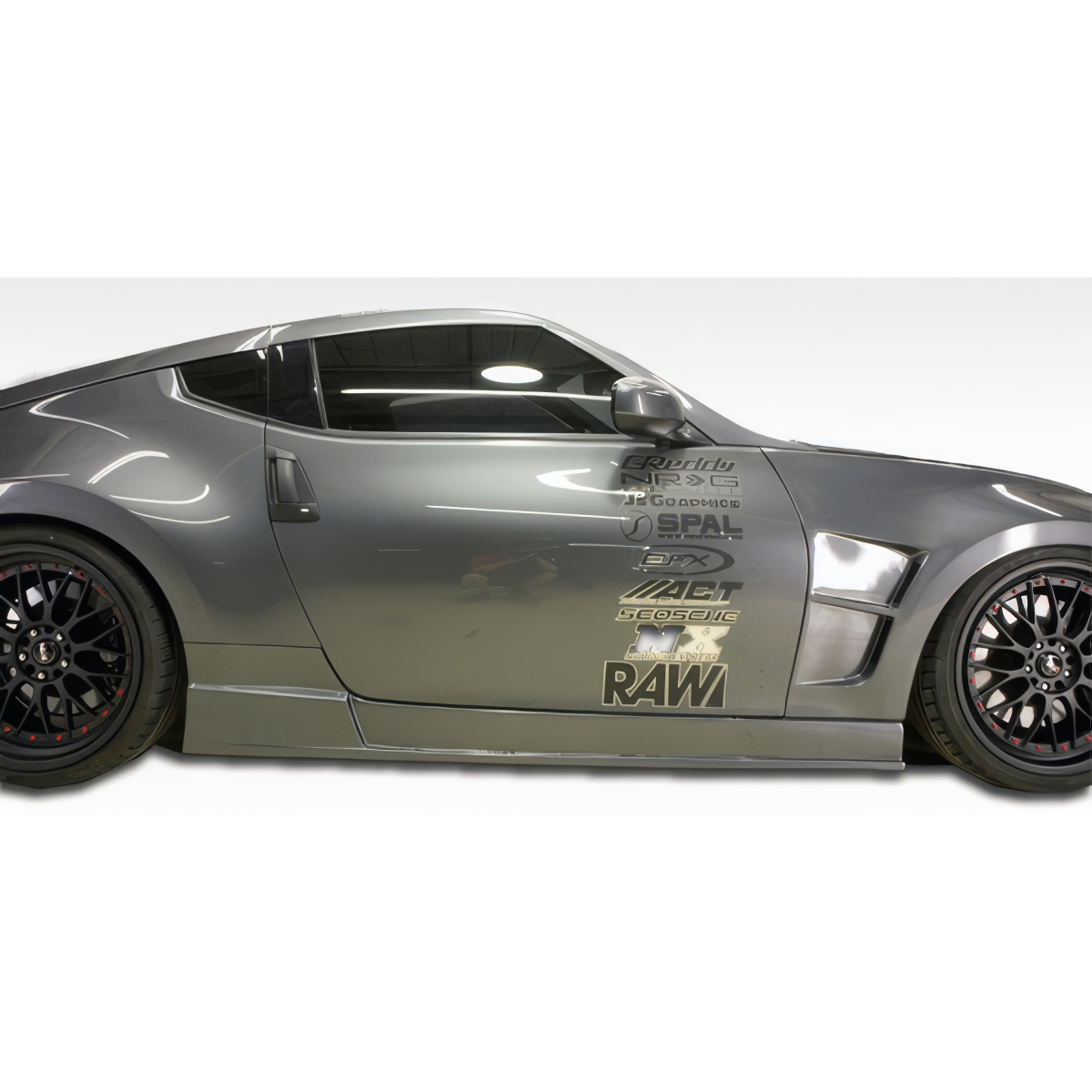 Modify your Nissan 370Z 2009 with our Exterior/Side Skirts - Viewed from the side angle of the vehicle