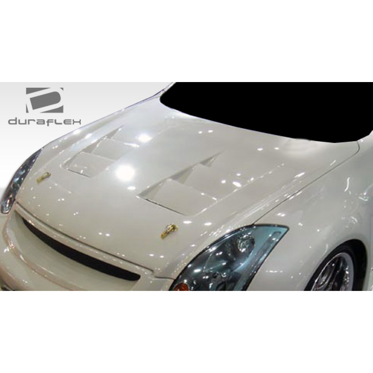 Modify your Infiniti G35 2003 with our Exterior/Hoods - Front top angle of an Infinity G35 hood