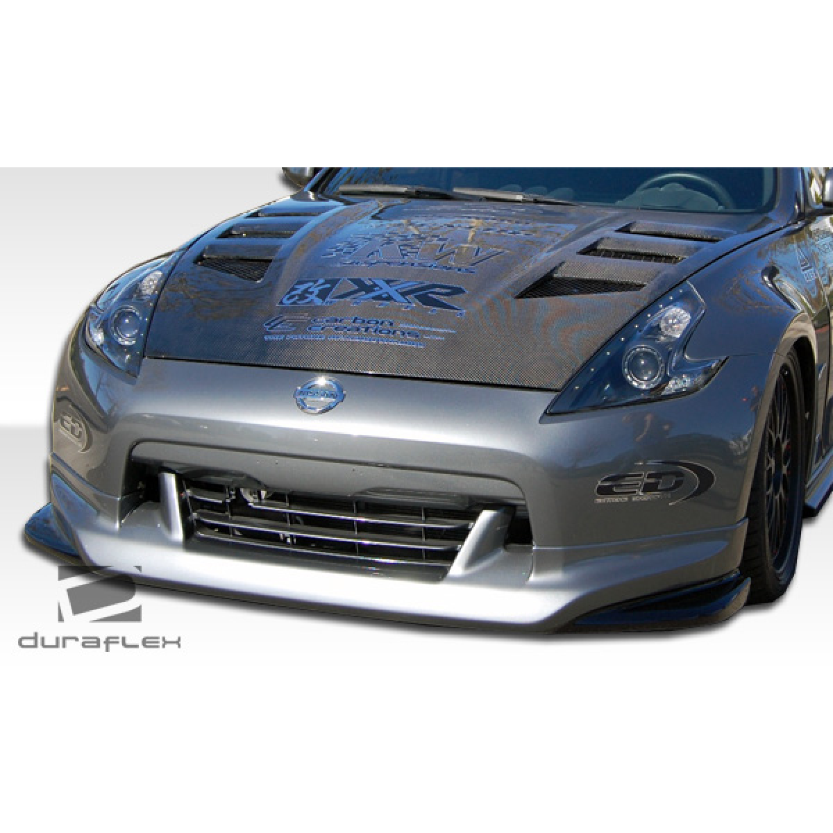 Modify your Nissan 370Z 2009 with our Exterior/Front Bumpers or Lips - Front angle view of Nissan 370Z with lip kit