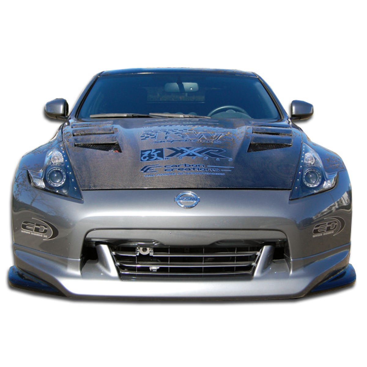 Modify your Nissan 370Z 2009 with our Exterior/Front Bumpers or Lips - Front angle view of the Nissan 370Z showcasing the lip