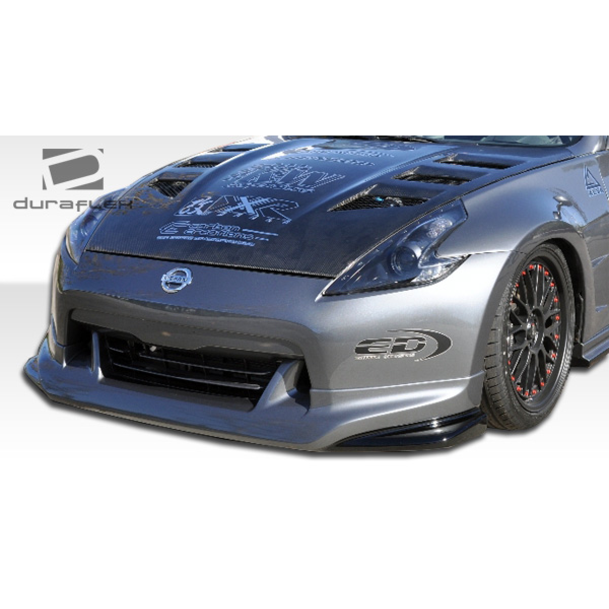 Modify your Nissan 370Z 2009 with our Exterior/Front Bumpers or Lips - Image shows front view of car at low angle