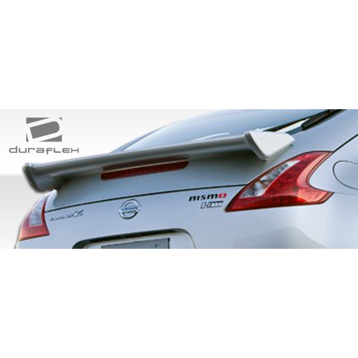 Modify your Nissan 370Z 2009 with our Exterior/Wings - Rear angle view of spoiler on Nissan 370Z