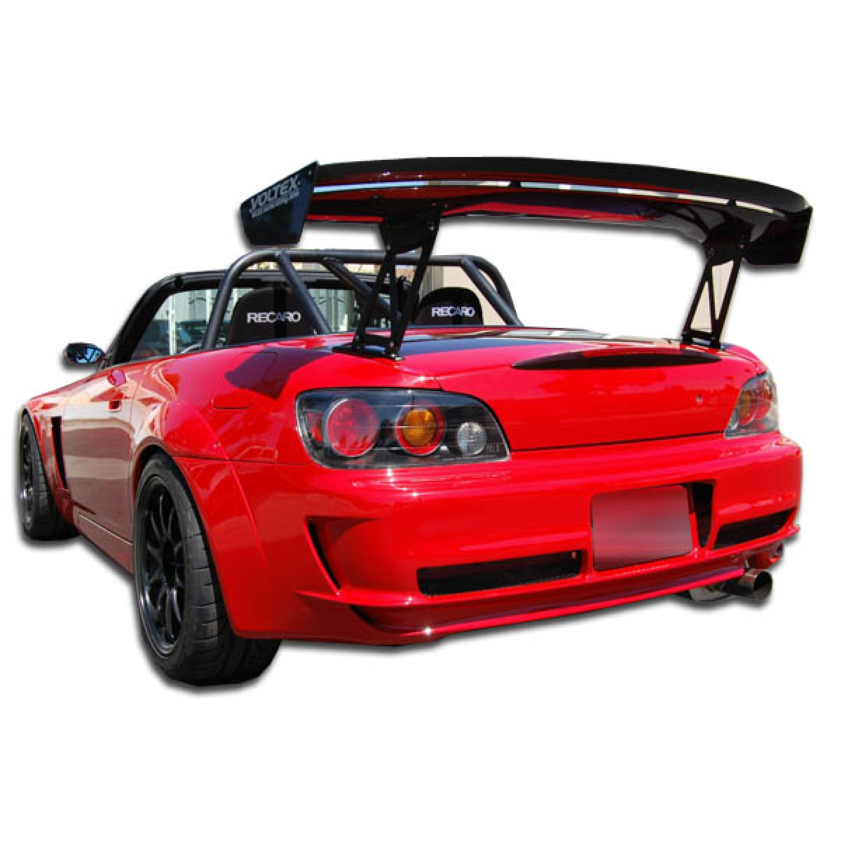 Modify your Honda S2000 2000 with our Exterior/Rear Bumpers or Lips - Rear view angle showcasing the bumper and wing