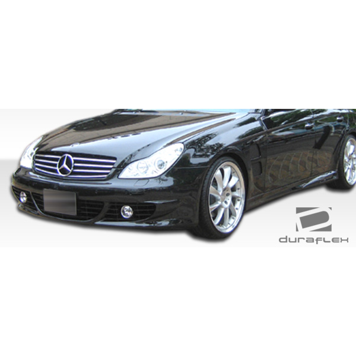 Modify your Mercedes-Benz CLS-Class 2006 with our Exterior/Front Bumpers or Lips - Part shown at a low front angle