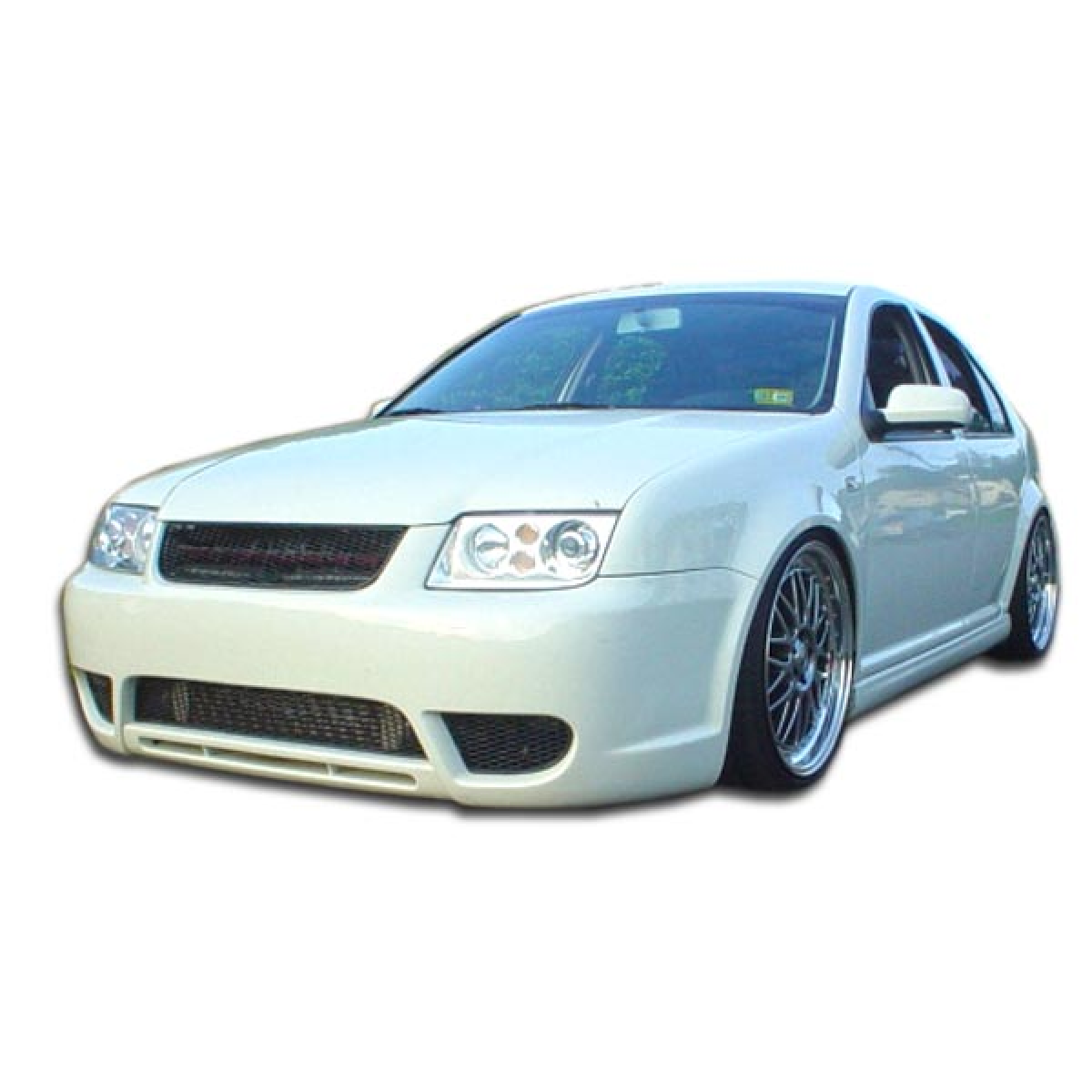 Modify your Volkswagen Jetta 1999 with our Exterior/Front Bumpers or Lips - Front view at a low angle showing the bumper design