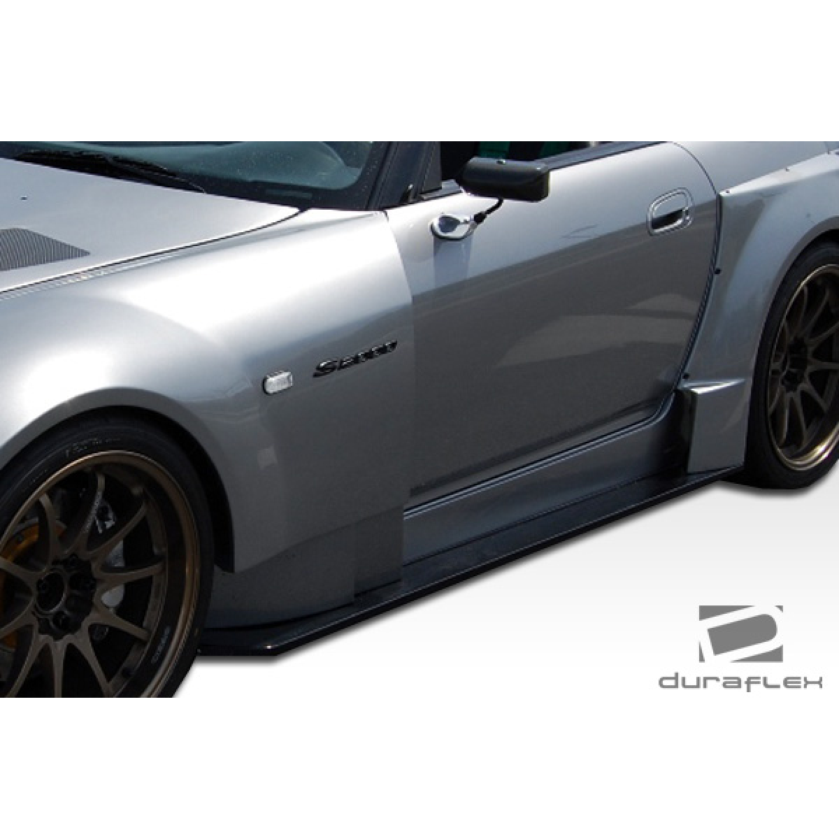 Modify your Honda S2000 2000 with our Exterior/Complete Body Kits - Angled view of side skirts on vehicle