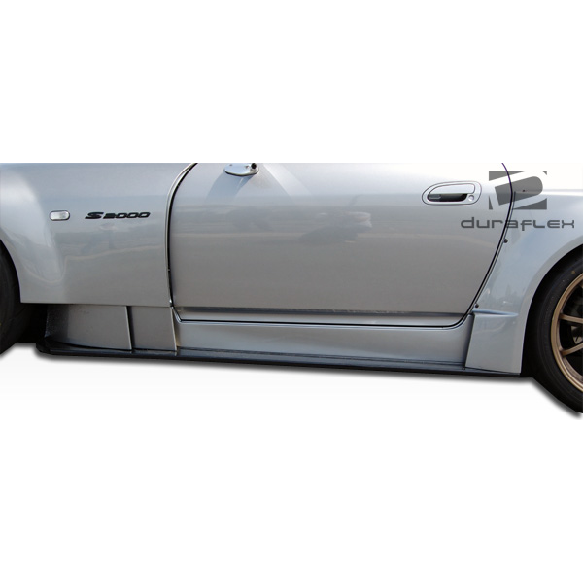 Modify your Honda S2000 2000 with our Exterior/Complete Body Kits - Side view showcasing side skirt attachment