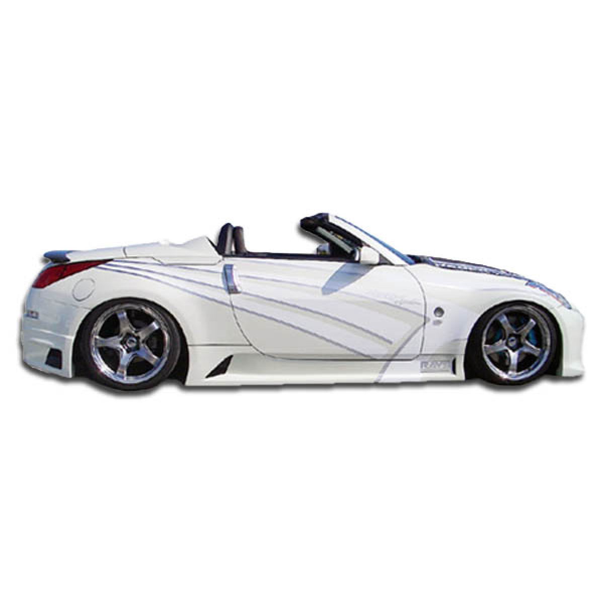 Modify your Nissan 350Z 2003 with our Exterior/Complete Body Kits - Side view angle showcasing side skirts of vehicle