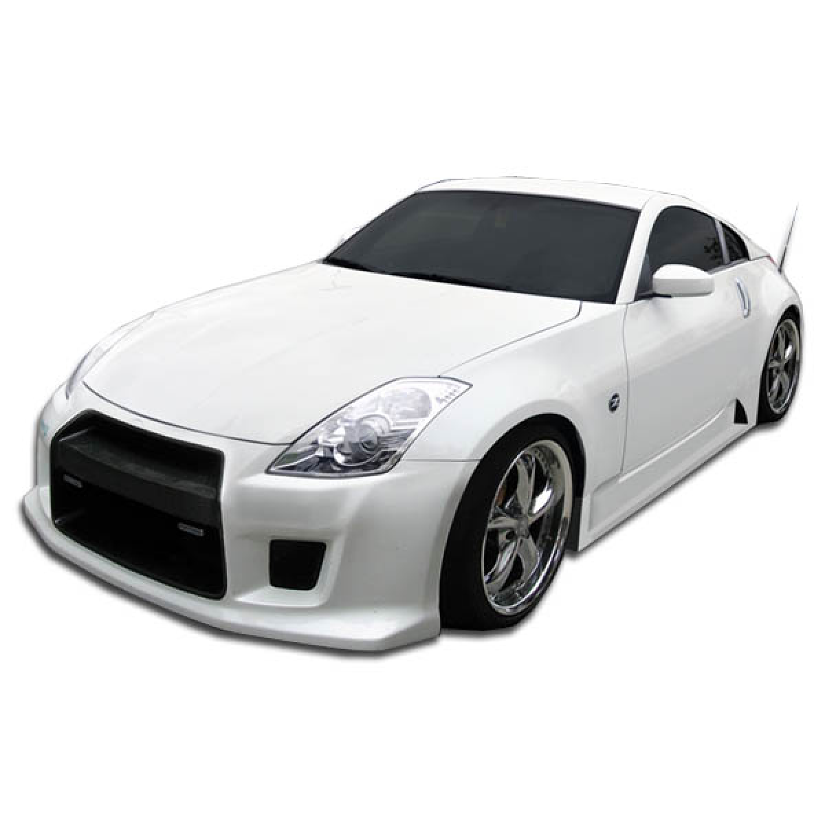 Modify your Nissan 350Z 2003 with our Exterior/Complete Body Kits - Front angle view of a modified Nissan 350Z