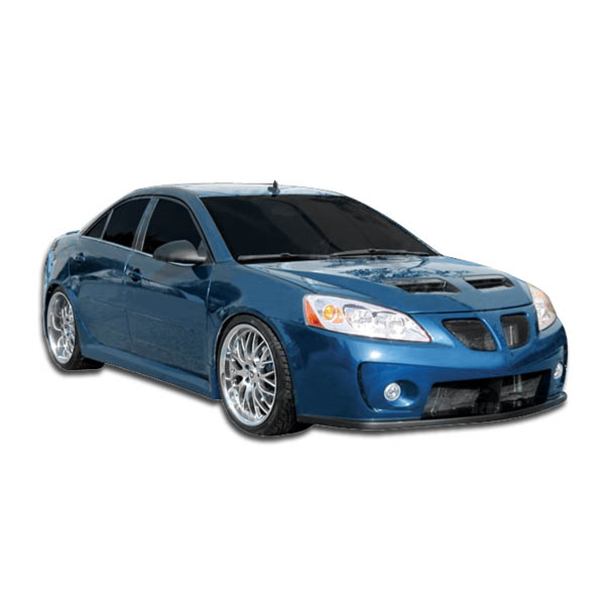 Modify your Pontiac G6 2005 with our Exterior/Front Bumpers or Lips - Front angle view of vehicle painted blue