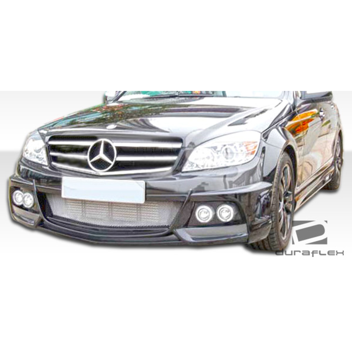 Modify your Mercedes-Benz C300 2008 with our Exterior/Side Skirts - Front angle showing car body kit part