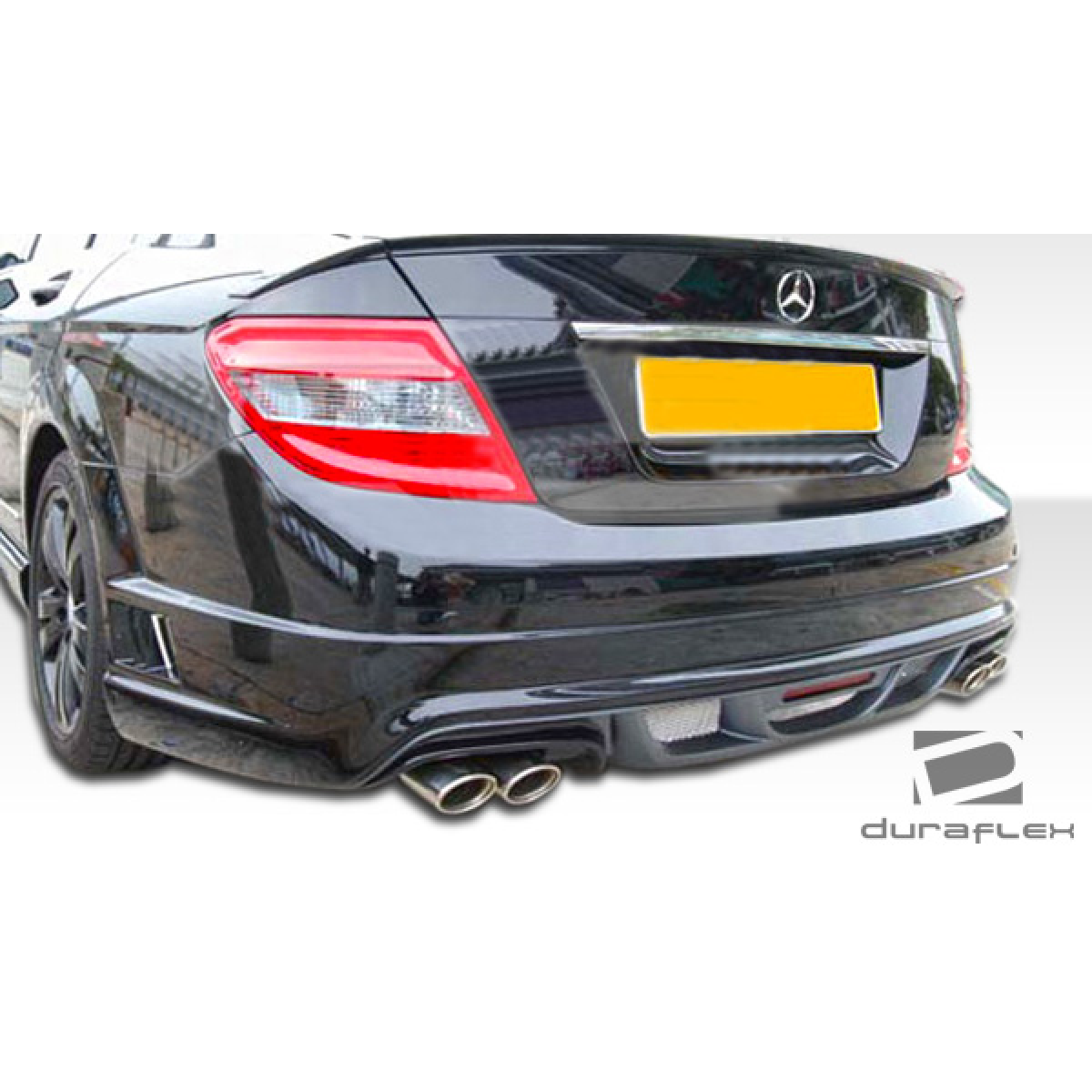 Modify your Mercedes-Benz C300 2008 with our Exterior/Rear Bumpers or Lips - Angled view of rear bumper from behind vehicle